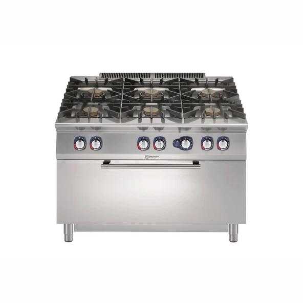 Electrolux Professional E9GCGL6CLM 6 Ocak-10kw G.kuzine+geniş Fırın-1200mm ,391016 ürün görseli 1