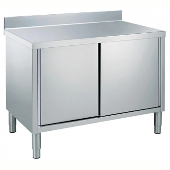 Electrolux Professional Dolaplı Çalışma Tezgahı, 1 Ara Raflı, 2 Kayar Kapılı, Sırtlı - 1400 Mm MTN1410PN ürün görseli 1