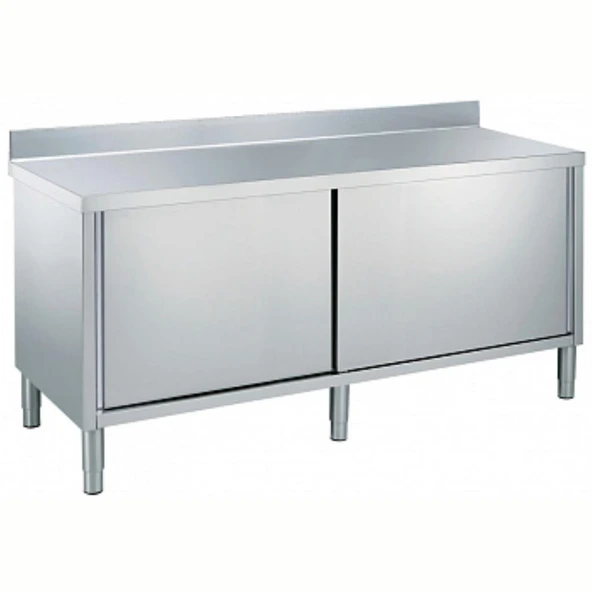 Electrolux Professional Dolaplı Çalışma Tezgahı, 1 Ara Raflı, 2 Kayar Kapılı, 100 Mm Sırtlı, (6 Ayaklı) - 2000 Mm TN2010EN ürün görseli 1
