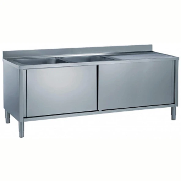 Electrolux Professional Dolaplı Tezgah, 2 Evyeli (500x500 Mm), Damlalık Sağda - 1800 Mm ML2S1817RN ürün görseli 1