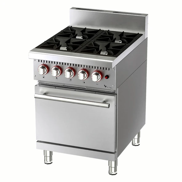Vital  GKF8020 VITAL 900 SERİES GKF8020 4 BRÜLÖRLÜ GAZLI FIRINLI KUZİNE ürün görseli 1