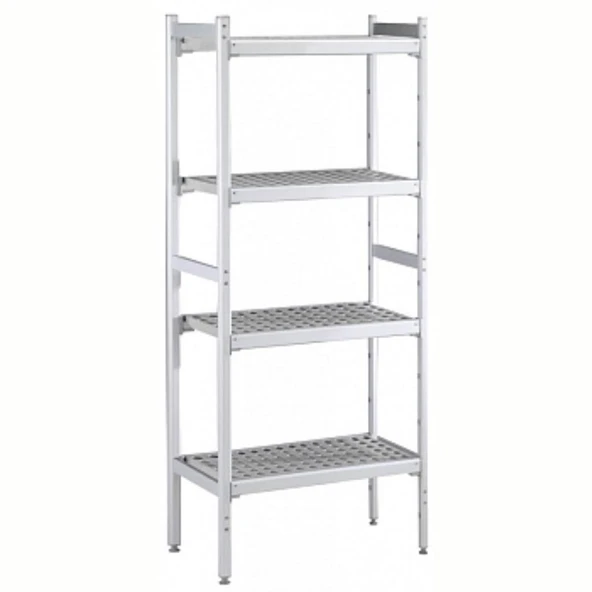 Electrolux Professional Düz Etejer Seti, Aluminyum Ayaklı, 4 Raflı, Her Raf Demonte Polietilen Tabletlerden Oluşur, Tabletler Bulaşık Makinesinde Yıkanabilir - 475x1216 Mm, H=1700 Mm BLS1216 ürün görseli 1
