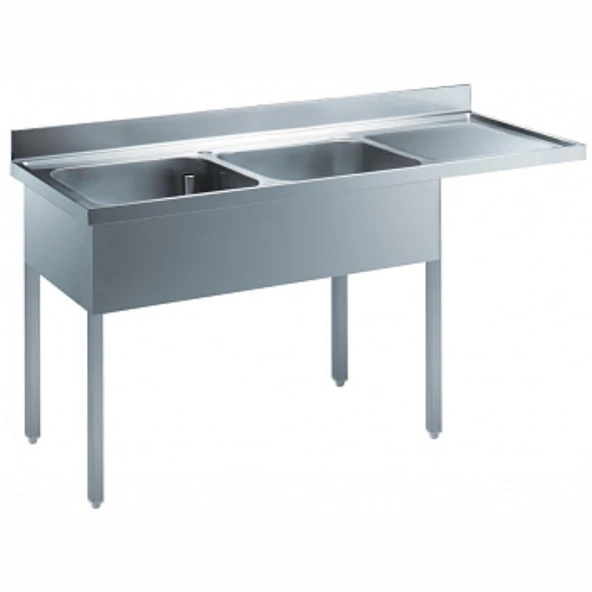 Electrolux Professional Tezgahaltı Bulaşık Makinesi İçin Tezgah, 2 Evyeli (500x500 Mm), Damlalık Sağda - 1800 Mm EDBD1817R ürün görseli 1