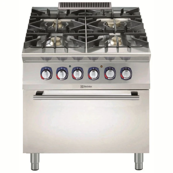 Electrolux Professional E9GCGH4CE0 4 Ocak(1x10;3x6kw)g.kuzine+e.fırın-800mm ,391010 ürün görseli 1