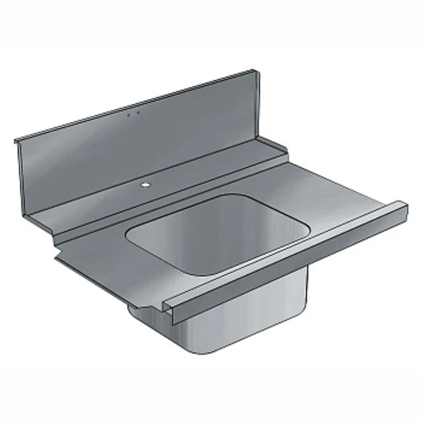 Electrolux Professional Bulaşık Giriş Tezgahı, Ayaksız, Bulaşık Kabul Tezgahı İle Giyotin Bulaşık Makinesi Arası İçin, Tek Evyeli (500x400 Mm), 300 Mm Sırt, Soldan Sağa - 1050 Mm BHHPIB10L ürün görseli 1