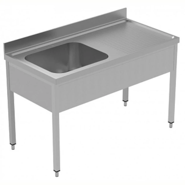 Electrolux Professional Tek Evyeli Tezgah, Evyesi 600x500 Mm, Damlalığı Sağda, Taban Raflı - 1400 Mm, Plus LSGLG1416D ürün görseli 1