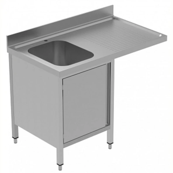 Electrolux Professional Tezgahaltı Bulaşık Makinesi İçin Dolaplı Tezgah, Tek Evyeli (400x500x250 Mm), Damlalığı Sağda, 1200 Mm, Plus GLR1DSXPP ürün görseli 1