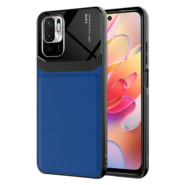 Redmi Note 10 Kılıf Deri Görünümlü Tasarım Sert Arka Kapak ürün görseli 1