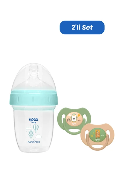 Wee Baby Nanninom Antikolik Geniş Ağızlı Biberon 150 ml ve Duo No: 1 Emzik ürün görseli 1