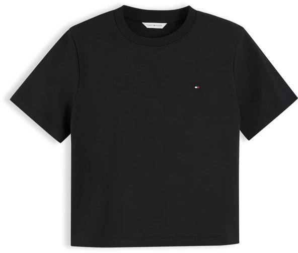 Tommy Hilfiger   INTERLOCK BOXY C-NK SS TEE Kadın Siyah T-Shirt - WW0WW49646 ürün görseli 1