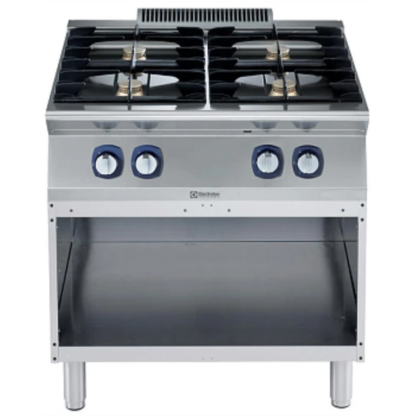 Electrolux Professional Endüstriyel 4 Açık Ateşli Gazlı Ocak, Açık Alt Dolaplı Her Brulör 5,5 Kw - 800 Mm E7GCGH4CO0 ürün görseli 1