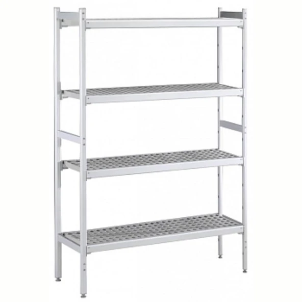 Electrolux Professional Düz Etejer Seti, Aluminyum Ayaklı, 4 Raflı, Her Raf Demonte Polietilen Tabletlerden Oluşur, Tabletler Bulaşık Makinesinde Yıkanabilir - 475x1960 Mm, H=1700 Mm BLS1960 ürün görseli 1