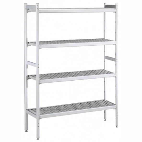 Electrolux Professional Düz Etejer Seti, Aluminyum Ayaklı, 4 Raflı, Her Raf Demonte Polietilen Tabletlerden Oluşur, Tabletler Bulaşık Makinesinde Yıkanabilir - 475x2048 Mm, H=1700 Mm BLS2048 ürün görseli 1