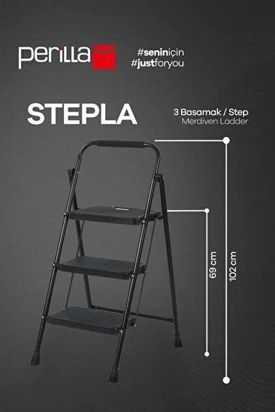 PERİLLA STEPLA 3 BASAMAK MERDİVEN 51403 - Resim 4