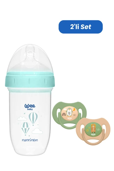 Wee Baby Nanninom Antikolik Geniş Ağızlı Biberon 250 ml ve Duo No: 1 Emzik ürün görseli 1