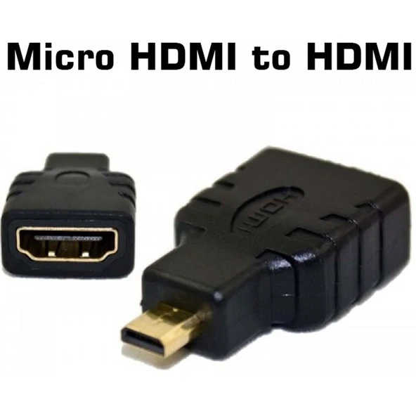 Micro HDMI to HDMI Çevirici Adaptör - Altın Uçlu 4K Destekli Dönüştürücü - Raspberry Pi 5 Uyumlu ürün görseli 1