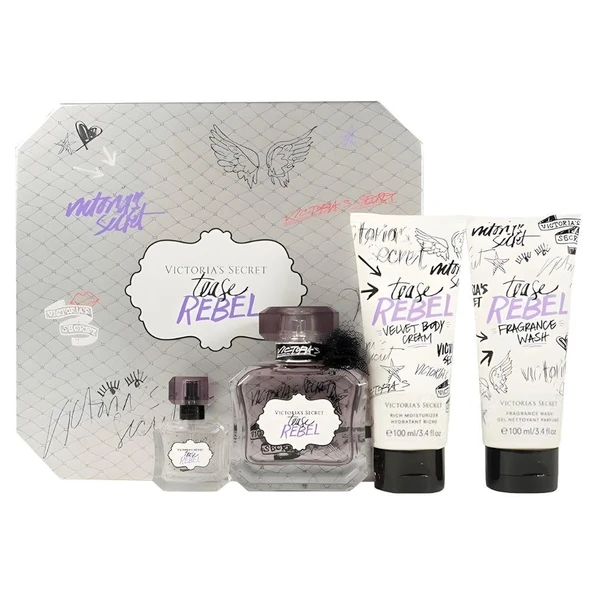 Victoria's Secret Tease Rebel EDP 50 ml + EDP 7.5 ml + Fragrance Wash Gel 100 ml + Body Cream 100 ml Kadın Parfüm Seti ürün görseli 1