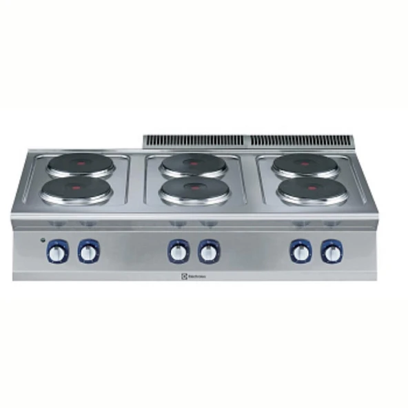 Electrolux Professional Endüstriyel 6 Yuvarlak Pleytli Set Üstü Elektrikli Ocak, Her Ocak 2,6 Kw - 1200 Mm E7ECEL6R00 ürün görseli 1