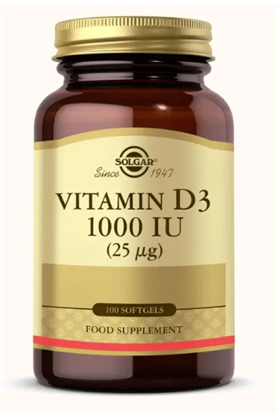 Solgar Vıtamın D3 1000 Iu 100 Softgels ürün görseli 1