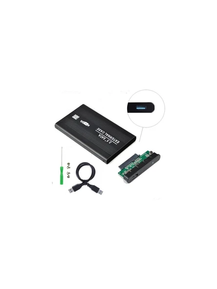 2.5 USB 3.0 Harici SSD Harddisk Taşınabilir HDD Kutusu Sata Siyah ürün görseli 1