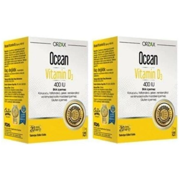 Ocean Vitamin D3 400 Iu 2li (20 Ml) ürün görseli 1