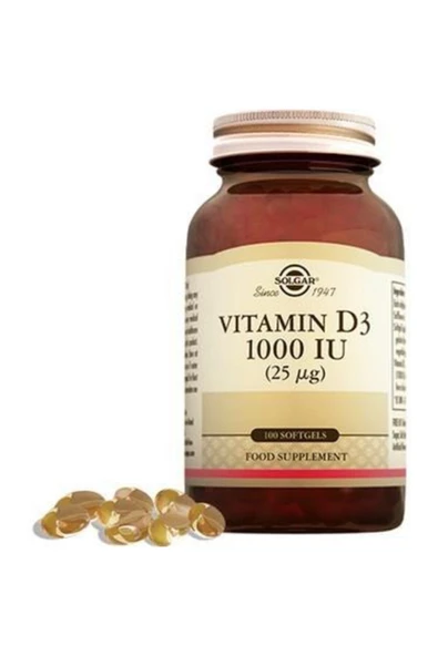 Solgar Vitamin D3 1000 Iu 100 Kapsül ürün görseli 1