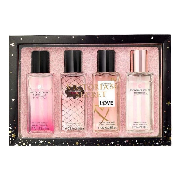 Victoria's Secret Love Fragrance Mist 75 ml + Bombshell Seduction 75 ml + Tease 75 ml + Bombshell 75 ml Kadın Parfüm Seti ürün görseli 1
