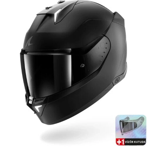 SHARK SKWAL İ3 DARK SHADOW EDİTİON MAT SİYAH KAPALI KASK (LEDLİ MODEL)+(RENKLİ CAM HEDİYELİDİR) ürün görseli 1