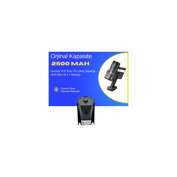Grundig Vcp 9431 Pro Dikey Süpürge 2500 Mah 25.2 V Batarya – Orjinal Uyumlu Uzun Ömürlü, Performans Pil ürün görseli 1