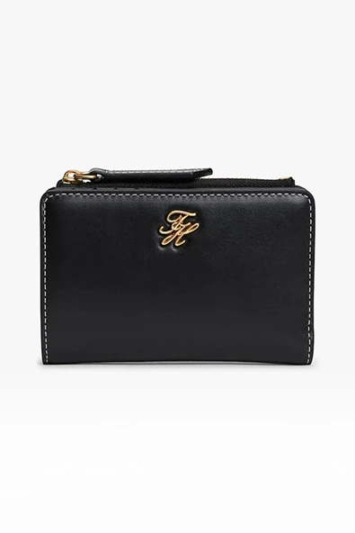 Tommy Hilfiger   TH SCRIPT LEATHER BIFOLD Kadın Siyah Cüzdan - AW0AW18490 ürün görseli 1