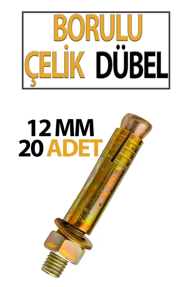 Borulu Çelik Dübel 12 Mm (20 Adet) ürün görseli 1