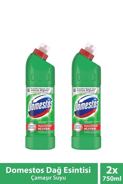 DOMESTOS Yoğun Kıvamlı Çamaşır Suyu Dağ Esintisi 2x 750ml ürün görseli 1