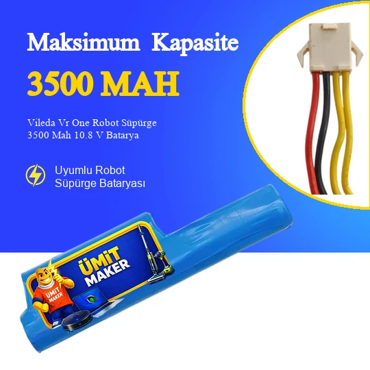 Vileda Vr One Robot Süpürge 3500 Mah 10.8 V Batarya – Orjinal Uyumlu Uzun Ömürlü, Yüksek Performans Pil ürün görseli 1