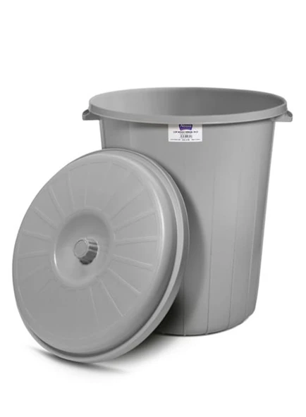 ŞeyliŞeyler Kapaklı Çöp Kovası 70 Litre Gri ürün görseli 1