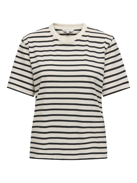 Only   ONLLIVINA S/S STRIPE TEE JRS NOOS Kadın Beyaz T-Shirt - 15272227 ürün görseli 1