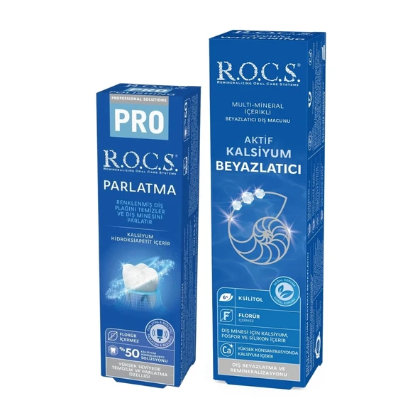 R.O.C.S Aktif Kalsiyum & Pro Parlatma Diş Bakım Seti ürün görseli 1