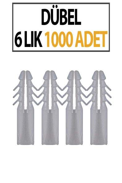 Plastik Dübel 6'lık (1000 Adet) - Resim 3