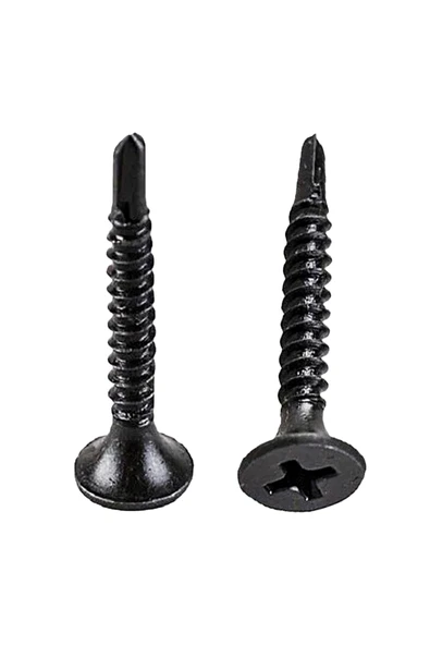 3,5x25 mm Matkap Uçlu Alçıpan Vidası 100 Adet Siyah Kaplama ürün görseli 1
