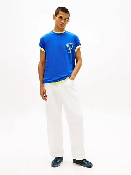 Tommy Hilfiger   TJM REG CITY SIGN SS TEE EXT Erkek Mavi T-Shirt - DM0DM22553 ürün görseli 1
