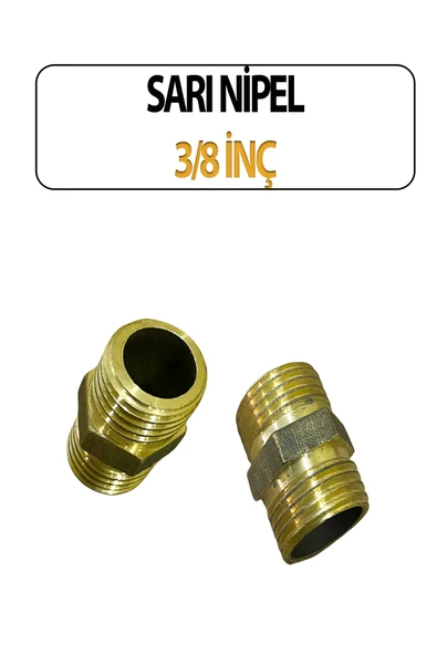 Pirinç Sarı Nipel 3/8 İnç ürün görseli 1