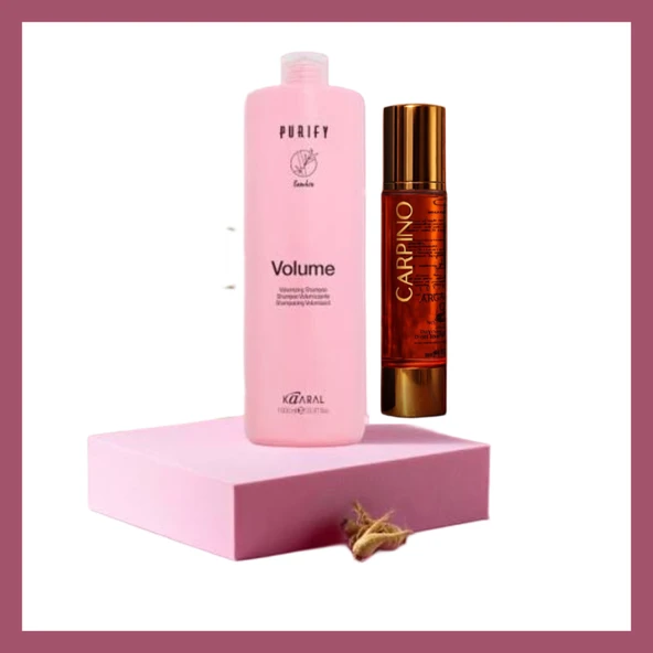 kaaral purify şampuan 1000 ml + carpino lüx argan yağı 100 ml 2 li set ürün görseli 1