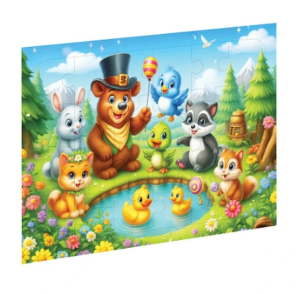 Sevimli Hayvanlar Ahşap Puzzle ürün görseli 1