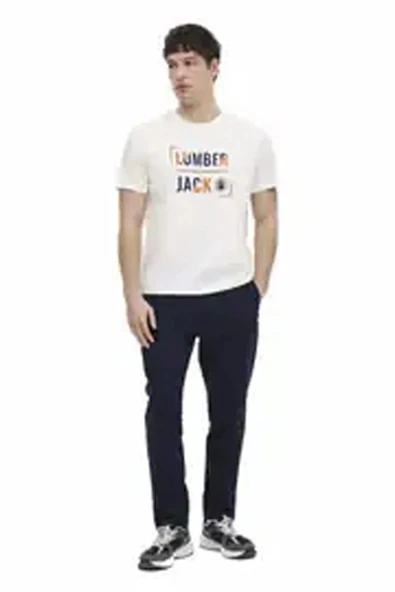 Lumberjack Okina 11id1-104 0 Yaka Erkek Tshirt - Beyaz ürün görseli 1