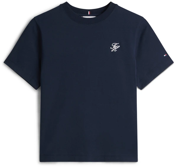 Tommy Hilfiger   TH SCRIPT REG C-NK SS TEE Kadın Mavi T-Shirt - WW0WW48699 ürün görseli 1