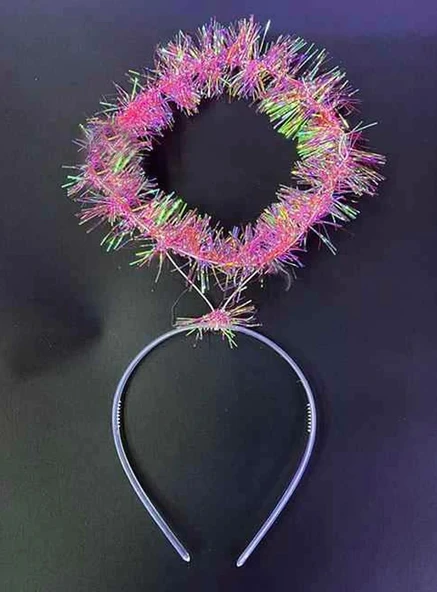 Pembe Metalize Melek Hare Taç Çocuk Yetişkin Uyumlu ürün görseli 1