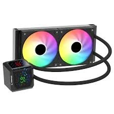 RAMPAGE Helios D24 Siyah 12cm Fan Sıcaklık Göstergeli Intel LGA1700/AMD AM5 ARGB 240mm Sıvı Soğutmalı CPU Fan ürün görseli 1