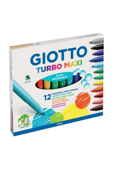 Giotto Turbo Maxi 12'li Keçeli Kalem Seti ürün görseli 1