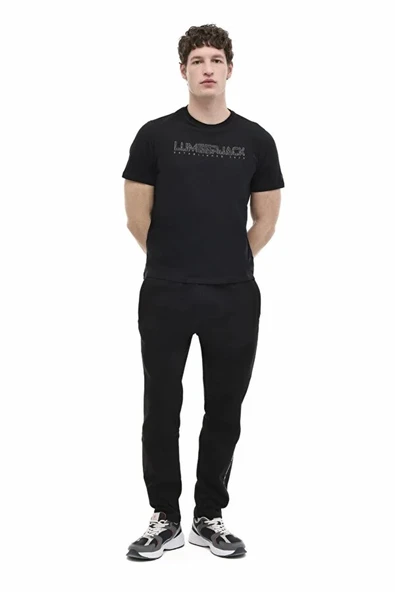 Lumberjack Ulrich 11id1-100 0 Yaka Erkek Tshirt - Siyah ürün görseli 1