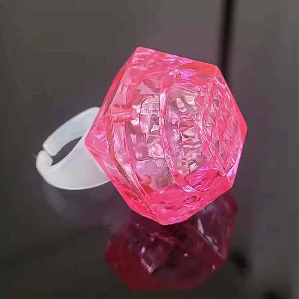 Kristal Tasarımlı Led Glow Işıklı 3 Modlu Pembe Yüzük 3.5 X 5 Cm ürün görseli 1