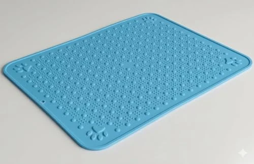 Plastik Kedi Paspası – Kaymaz, Su Geçirmez, Kolay Temizlenebilir Kedi Tuvalet Önü Paspası Mavi Renk ürün görseli 1
